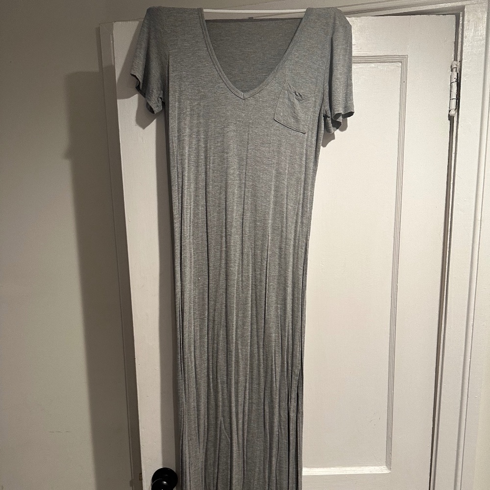 Grey Maxi T-Shirt Dress